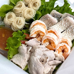 เมี่ยงปลากะพง กุ้ง สันคอ ชุดS