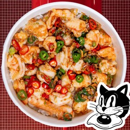ข้าวกุ้งคั่วพริกเกลือ