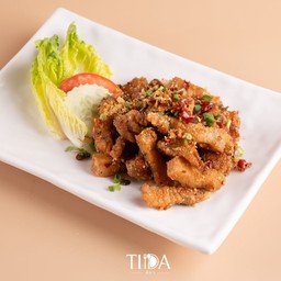 สามชั้นคั่วพริกเกลือ