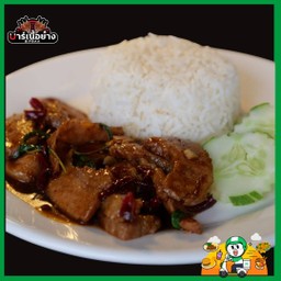 ข้าว กะเพราสันคอหมู