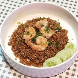 ข้าวผัดมันกุ้งท๊อปปิ้งกุ้งชุบแป้งทอด