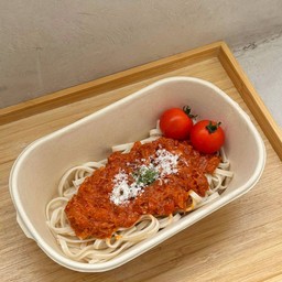 Organic Rice Pasta Braised Pork Ragu