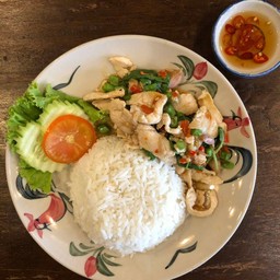 ข้าวกะเพรา ( ไก่ หมู  )