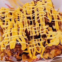 ไก่ทอดชิ้กเก้นป็อป ราดซอสมายองเนส