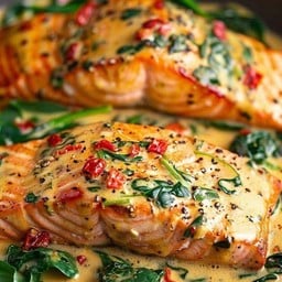 แซลมอนสเต็กซอสครีมมะนาว