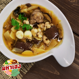 #121 กระเพาะปลาเอ็นข้อไก่ อิ่มจุกพิเศษ (+เครื่องในไก่+เลือด)