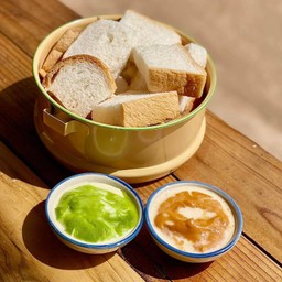 ปังนึ่ง ดิป สังขยาทูโทน (ชุด family set สังขยาชาไทย&ใบเตย)