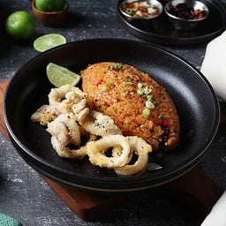 Salted Egg Fried Rice with Squid