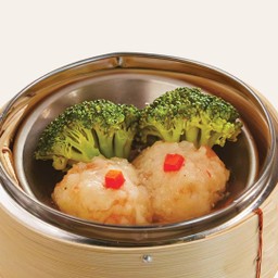 บร็อคโคลี่แต้มหน้ากุ้ง (ผสมหมู)