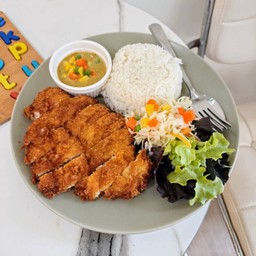 ข้าวไก่ทอดซอส เขียวหวาน