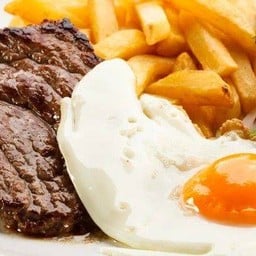 สเต็กเนื้อ+ไข่ดาว