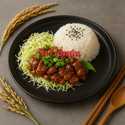 ไก่ย่างซอสญี่ปุ่นราดข้าว