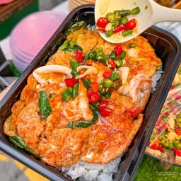 ไข่ข้นห่อหมกราดข้าว🦐🐙