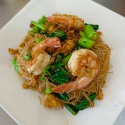 หมูทอดกระเทียมราดข้าว