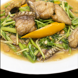เนื้อปลาผัดคื่นช่าย