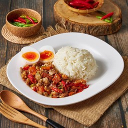 กะเพราหมูแดง(เป็นกับข้าว)