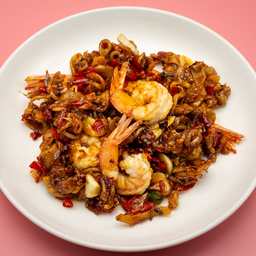 กุ้งผัดพริกกากหมู