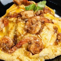 ไข่ข้น-กุ้งผัดกระเทียม