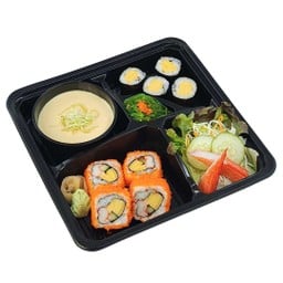 เบนโตะ แคลิฟอร์เนียโรล มากิไข่หวาน สลัดปูอัด ไข่ตุ๋น