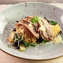 แองเจิลแฮร์หมูย่างผัดพริกกระเทียม