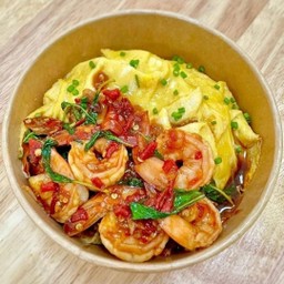 ข้าวไข่ข้น-กะเพรากุ้ง