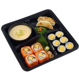 เบนโตะ แคลิฟอร์เนียโรล มากิไข่หวาน เกี๊ยวซ่า ไข่ตุ๋น