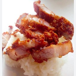 ข้าวเหนียวหมูสามชั้นทอดล้วนแบบชุด