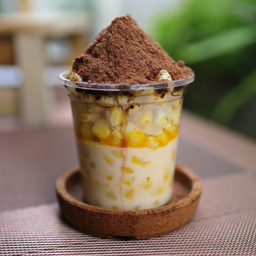 ข้าวโพดคลุกเนยใส่โอวัลตินภูเขาไฟ (แก้วเล็ก 170 กรัม / 6 ออนซ์)