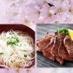 Somen-Hot-300g+Gyutan-Miso-Grilled บะหมี่โซเมนร้อน-300g+ลิ้นวัวย่างราดมิโซะ