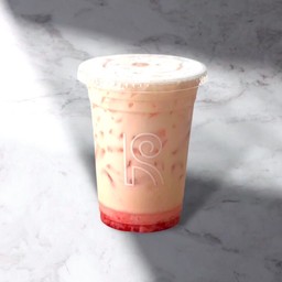 นมสดสตรอว์เบอร์รี่ (Strawberry Syrup Milk)