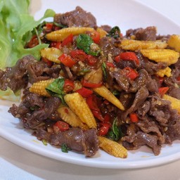 ผัดกะเพราเนื้อโคขุน