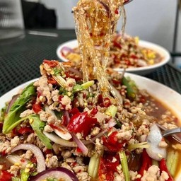 ยำวุ้นเส้นหมูสับ+หมูยอ