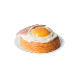 Open-Faced Ham, Cheese & Egg Croissant