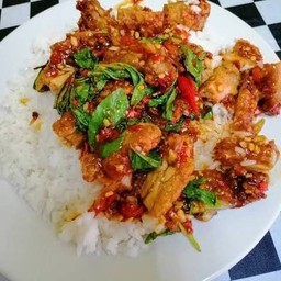 ข้าวกะเพราไก่กรอบ