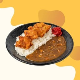 ข้าวแกงกะหรี่ไก่คาราเกะ แถมซุปมิโสะฟรี!