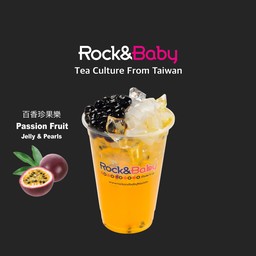 ไข่มุกและเจลลี่มะพร้าวในน้ำเสาวรส