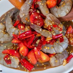 เหลากุ้งสด ใส่กุ้งสด ปลาร้านัวๆ