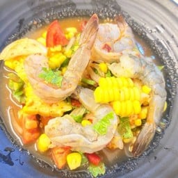 ยำแซ่บข้าวโพดกุ้งสด