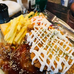 มิกส์สันคอ+ไก่กรอบ