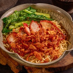 บะหมี่สดหมูเเดง (น้ำพริกกากหมู)