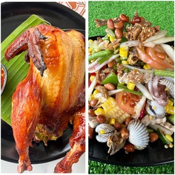 ตำเบิ๊ดร้าน +  ไก่ครึ่งตัว
