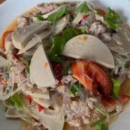 ยำวุ้นเส้นหมูสับหมูยอ