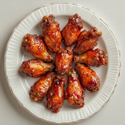 ปีกบนไก่ทอดแป้งบางกรอบคลุกซอส 10 ชิ้น