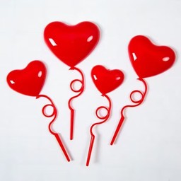 ป้ายหัวใจปักเค้ก 4ขนาด