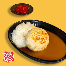 ข้าวแกงกะหรี่แฮมเบิร์กไก่