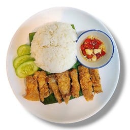 Fried Pork Belly With Rice ข้าวหมูสามชั้นทอด