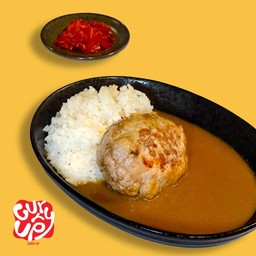 ข้าวแกงกะหรี่แฮมเบิร์กหมู