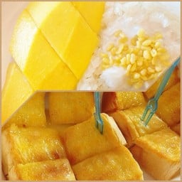 [เซตสุดฮิต] ข้าวเหนียวมะม่วงน้ำดอกไม้ + Butter toast ปังปิ้งเนยหอมๆ (2แผ่นหนา)
