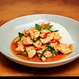 Stir Fried Thai Basil With Chicken (On Rice)