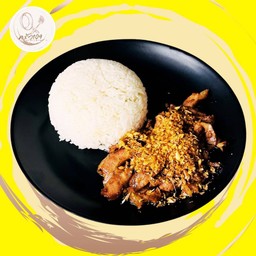 ข้าวคอหมูย่างกระเทียม